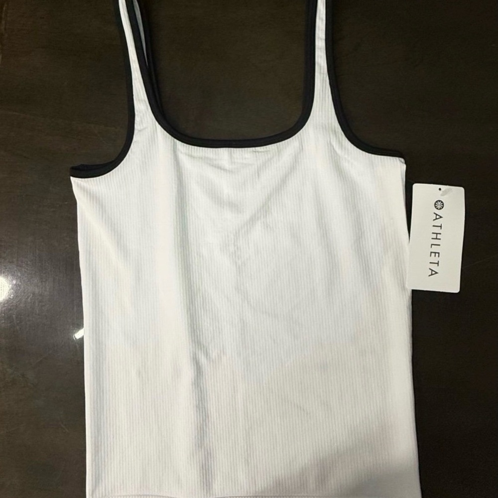 Athleta Women's White Camisole with Black Trim